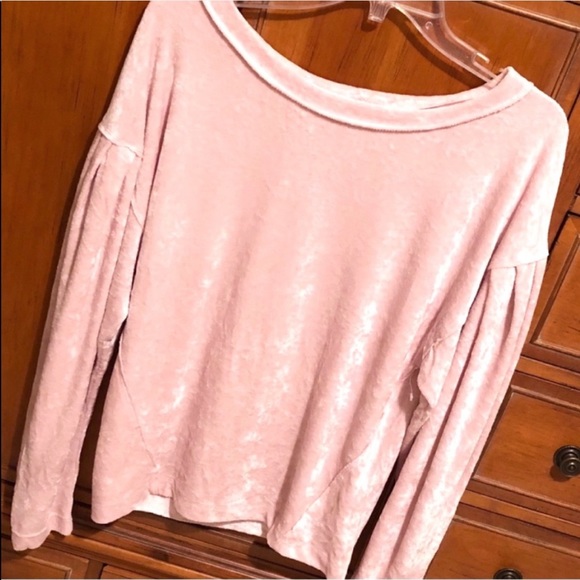 NWT Free People Milan Blush Pink Velvet Top - Picture 11 of 13
